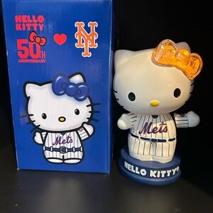 Hello Kitty Mets 50th Anniversary Bobblehead light up bow